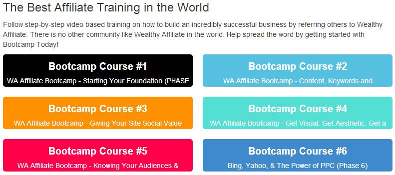 wealthy affiliate best affiliate training