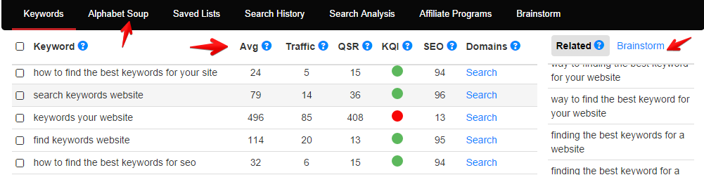 jaaxy search for how to find keywords for a website