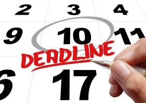 calendar with the word deadline