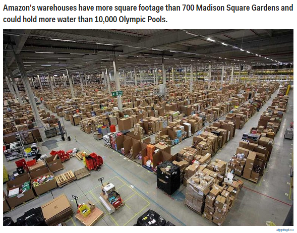 The warehouse of Amazon.com