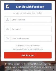 Swagbucks.com sign up Form