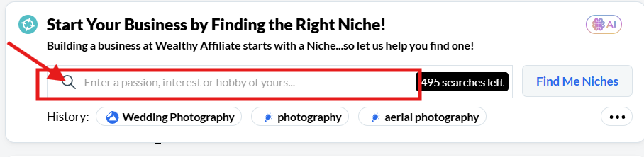Wealthy Affiliate Niche Finder Tool