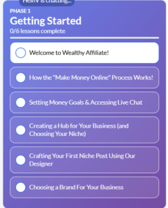 Wealthy Affiliate Phase 1 Training